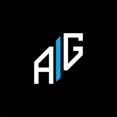 Vektör grafikli AG harf logosu yaratıcı tasarımı