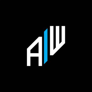 Vektör grafikli AW harfli yaratıcı logo tasarımı