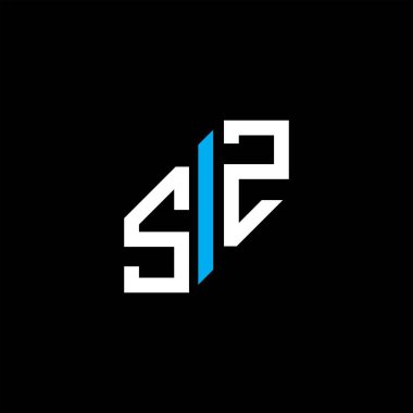 SZ harf logosu vektör grafikli yaratıcı tasarım
