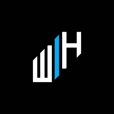 WH harfi logosu vektör grafikli yaratıcı tasarım