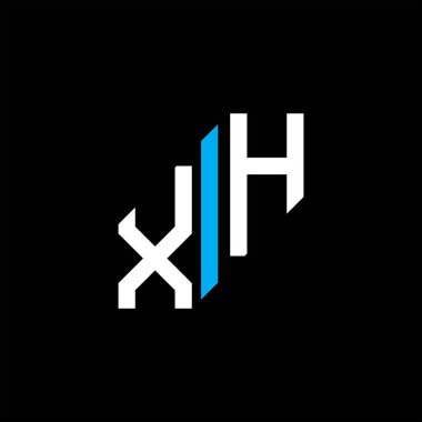 Vektör grafikli XH harf logosu yaratıcı tasarımı
