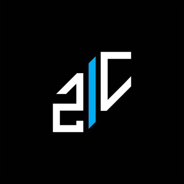 Vektör grafikli ZC harf logosu yaratıcı tasarımı