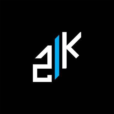 Vektör grafikli ZK harf logosu yaratıcı tasarımı
