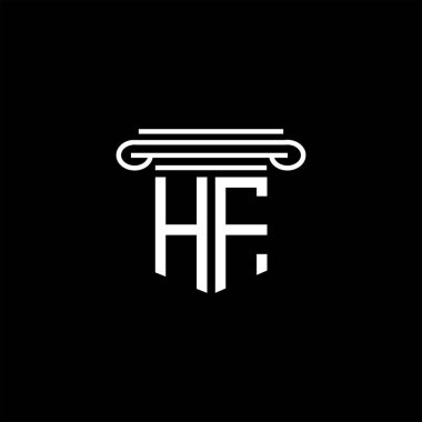 Vektör grafikli HF harf logosu yaratıcı tasarımı