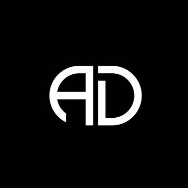 AD harfi logo yaratıcı tasarımı vektör grafik ile