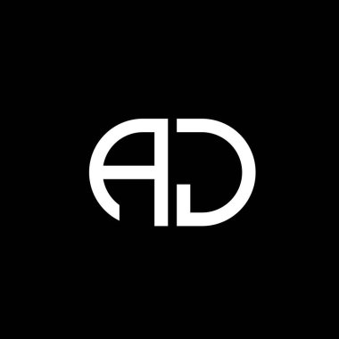 Vektör grafikli AJ harf logosu yaratıcı tasarımı