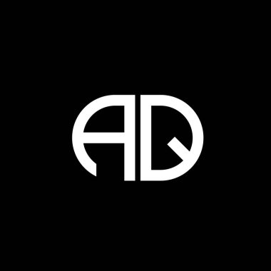 AQ harfi logosu vektör grafikli yaratıcı tasarım