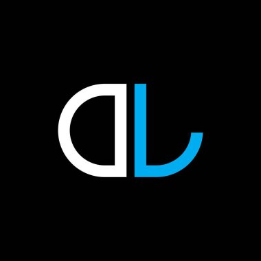 Vektör grafikli DL harf logosu yaratıcı tasarımı