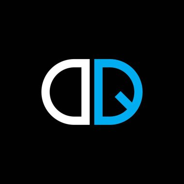 Vektör grafikli DQ harf logosu yaratıcı tasarımı
