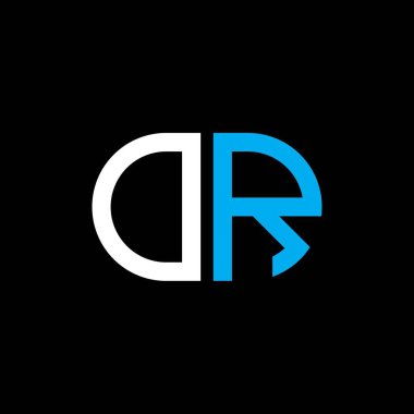 Vektör grafikli DR harf logosu yaratıcı tasarımı