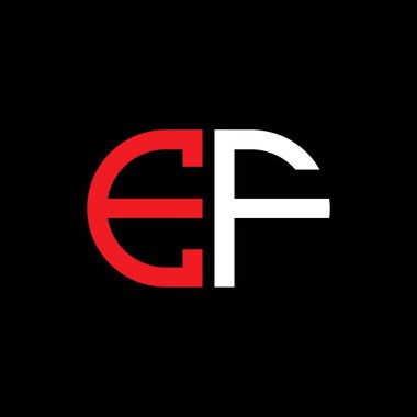 Vektör grafikli EF harf logosu yaratıcı tasarımı