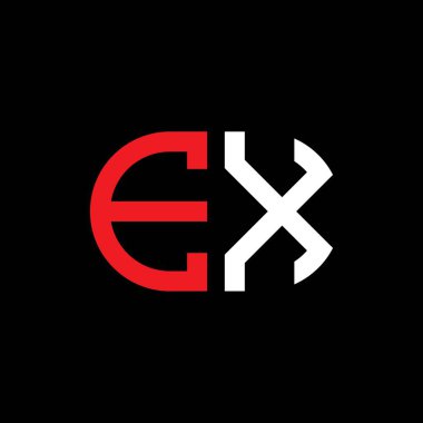 Vektör grafikli EX harfli yaratıcı logo tasarımı