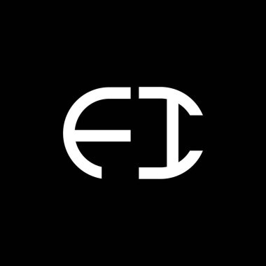 Vektör grafikli FI harf logosu yaratıcı tasarımı