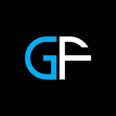 Vektör grafikli GF harf logosu yaratıcı tasarımı