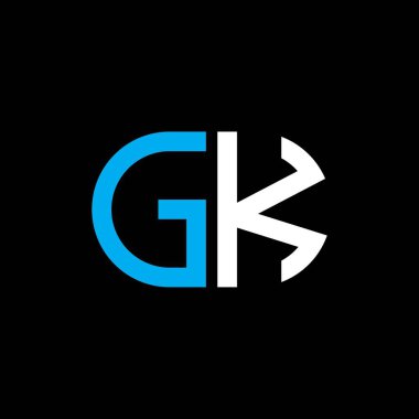 Vektör grafikli GK harf logosu yaratıcı tasarımı