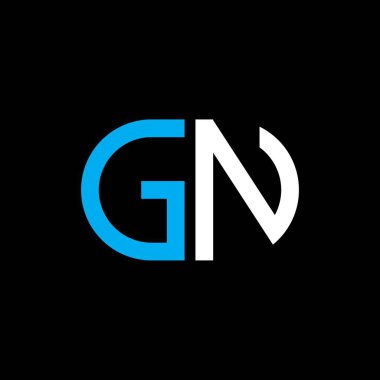 Vektör grafikli GN harf logosu yaratıcı tasarımı