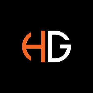 Vektör grafikli HG harf logosu yaratıcı tasarımı