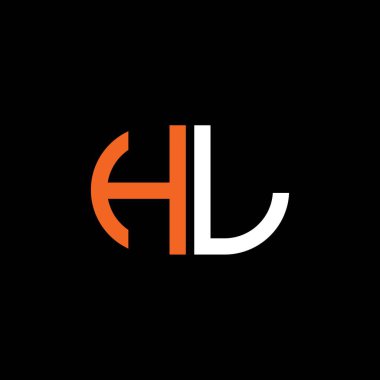 Vektör grafikli HL harf logosu yaratıcı tasarımı