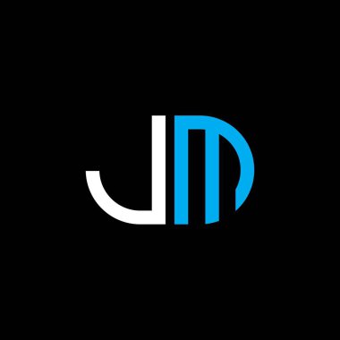 Vektör grafikli JM harf logosu yaratıcı tasarımı