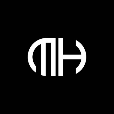 Vektör grafikli MH harf logosu yaratıcı tasarımı