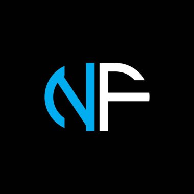 Vektör grafikli NF harf logosu yaratıcı tasarımı