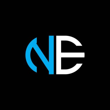 NE harfi logosu vektör grafikli yaratıcı tasarım