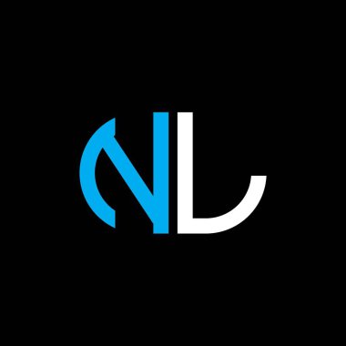 Vektör grafikli NL harf logosu yaratıcı tasarımı