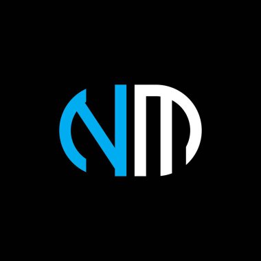 NM harf logosu vektör grafikli yaratıcı tasarım