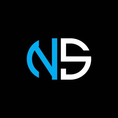 NS harfi logosu vektör grafikli yaratıcı tasarım