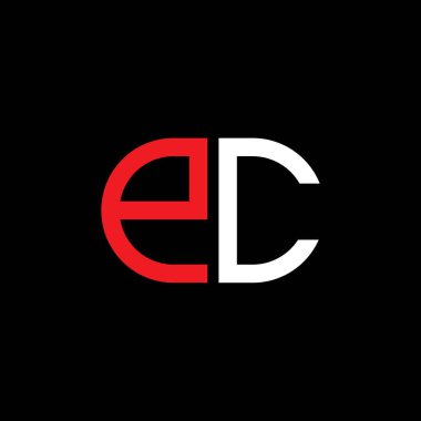 Vektör grafikli PC harf logosu yaratıcı tasarımı