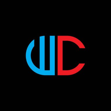 WC harf logosu vektör grafikli yaratıcı tasarım