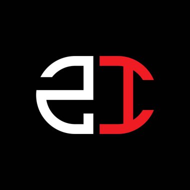 Vektör grafikli ZI harf logosu yaratıcı tasarımı