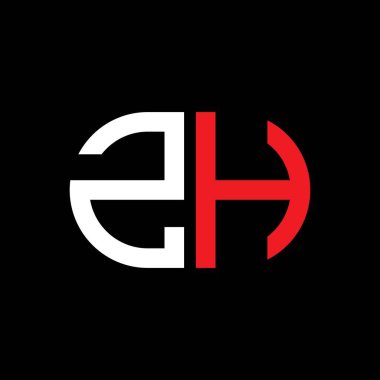 Vektör grafikli ZH harf logosu yaratıcı tasarımı
