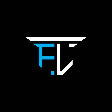 Vektör grafikli FL harf logosu yaratıcı tasarımı
