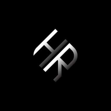 Vektör grafikli HR harf logosu yaratıcı tasarımı