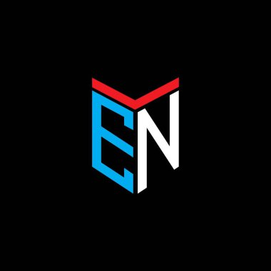 EN harfi logosu vektör grafikli yaratıcı tasarım