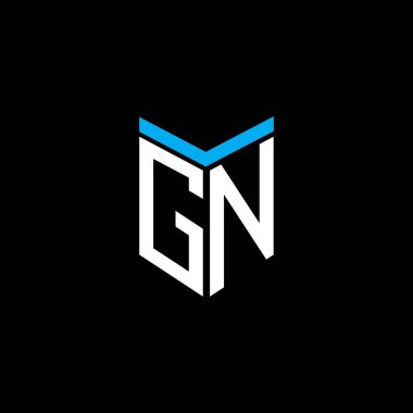 Vektör grafikli GN harf logosu yaratıcı tasarımı