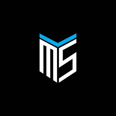 MS harfi logo yaratıcı tasarımı vektör grafik ile