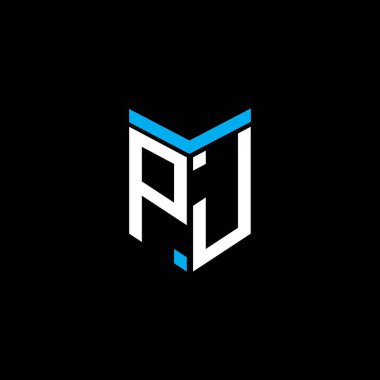 Vektör grafikli PJ harf logosu yaratıcı tasarımı