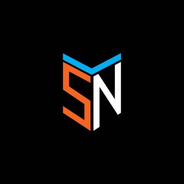 SN harf logosu vektör grafikli yaratıcı tasarım