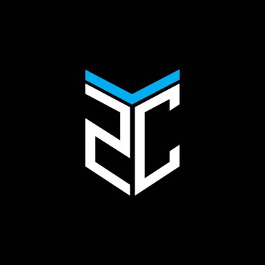 Vektör grafikli ZC harf logosu yaratıcı tasarımı
