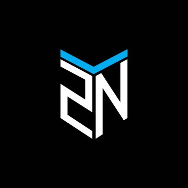 Vektör grafikli ZN harf logosu yaratıcı tasarımı