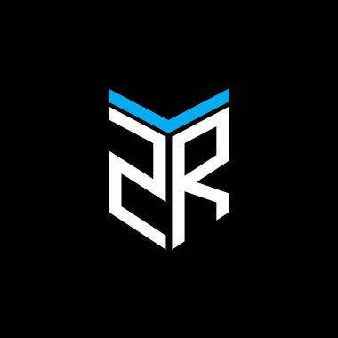 Vektör grafikli ZR harf logosu yaratıcı tasarımı