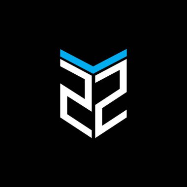 Vektör grafikli ZZ harf logosu yaratıcı tasarımı