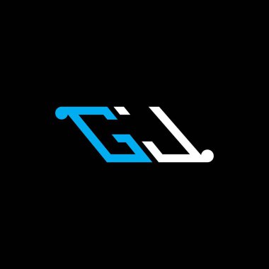 Vektör grafikli GJ harf logosu yaratıcı tasarımı