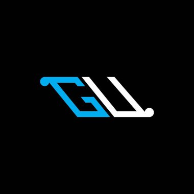 Vektör grafikli GU harf logosu yaratıcı tasarımı