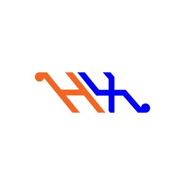 Vektör grafikli HX harf logosu yaratıcı tasarımı