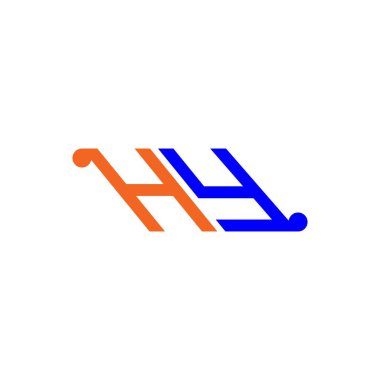 Vektör grafikli HY harf logosu yaratıcı tasarımı