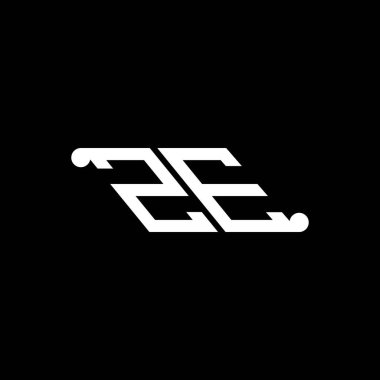 Vektör grafikli ZE harf logosu yaratıcı tasarımı