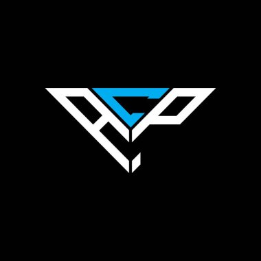 ACP letter logo creative design with vector graphic, ACP simple and modern logo in triangle shape.